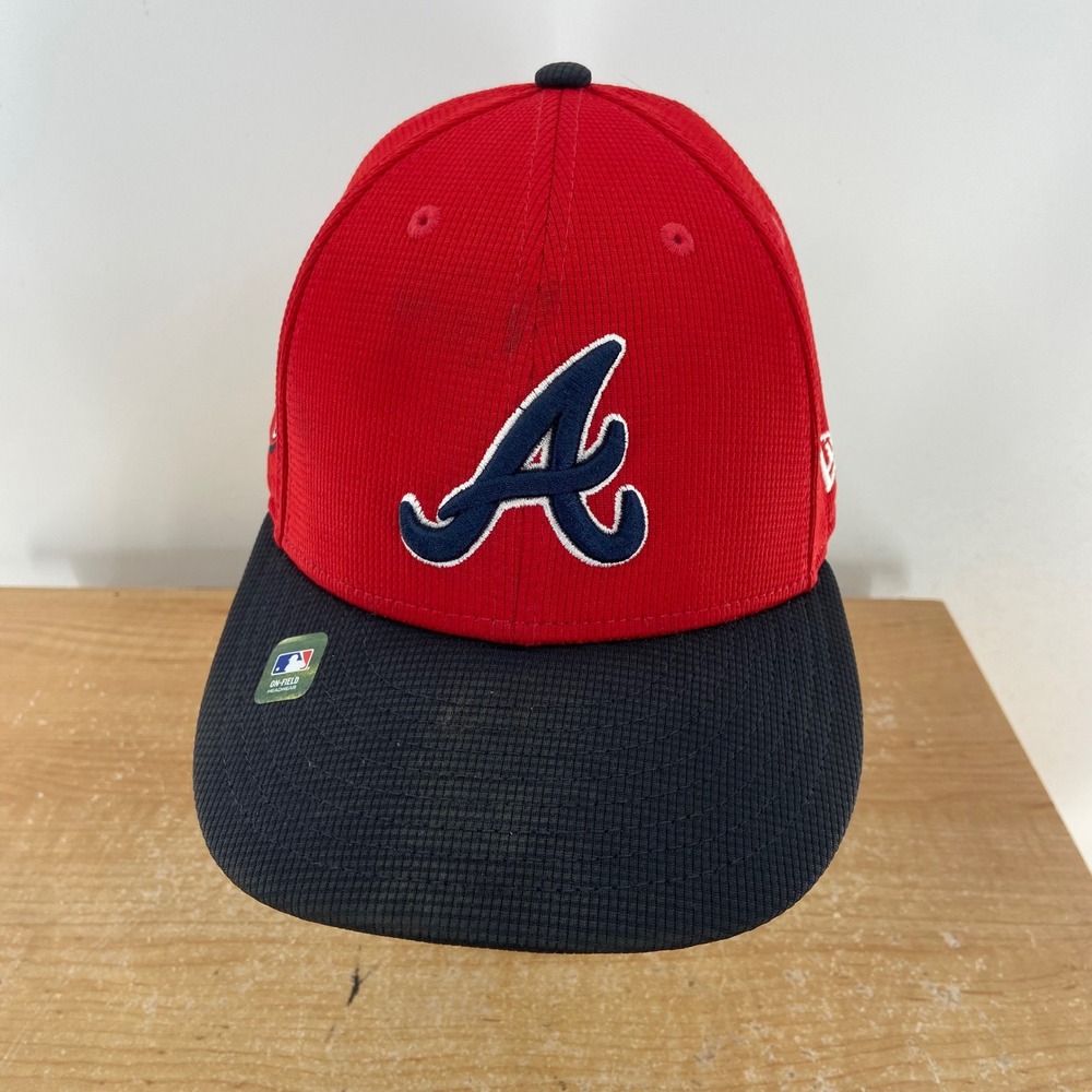 New Era Atlanta Braves 59FIFTY 2024 Spring Training Fitted Hat Red Navy 7 1/4